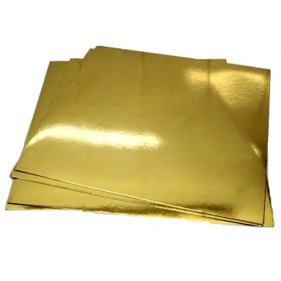 Подложка картонная золото 21*21 см 0.8 мм (1 шт)