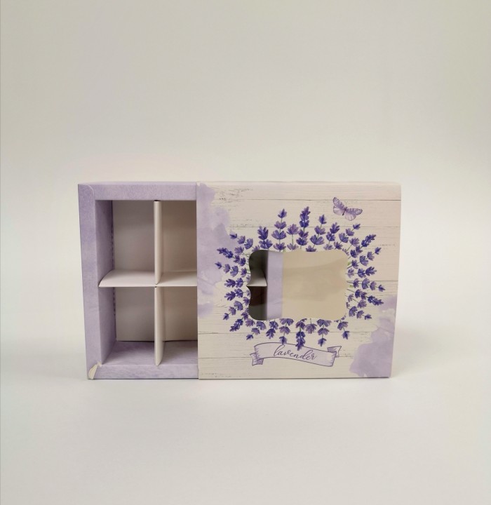 Коробка для конфет 6 шт, цветная 13 × 13 × 5 см