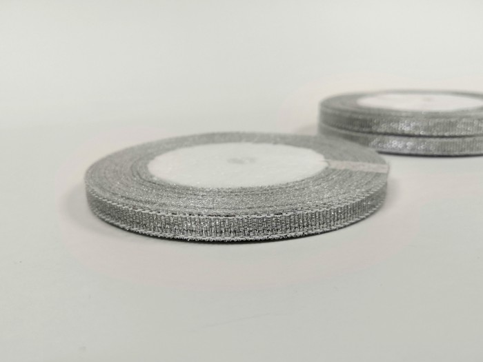 Лента парча Серебро 1 см